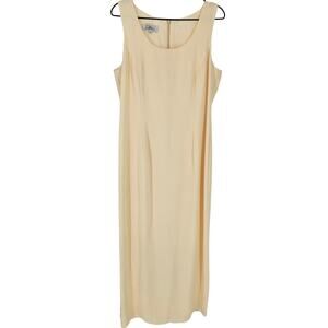 Vintage Patra Womens Sz 14 Maxi Length Sleeveless Formal Dress Light Yellow